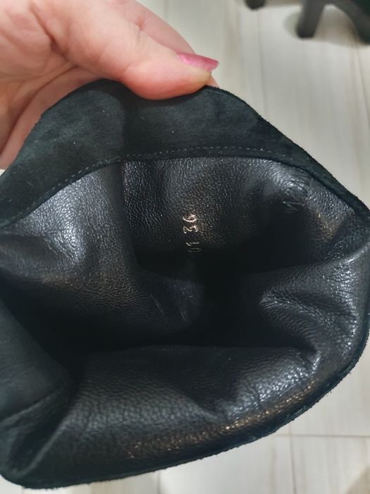 Cizme negre piele întoarsă, 36