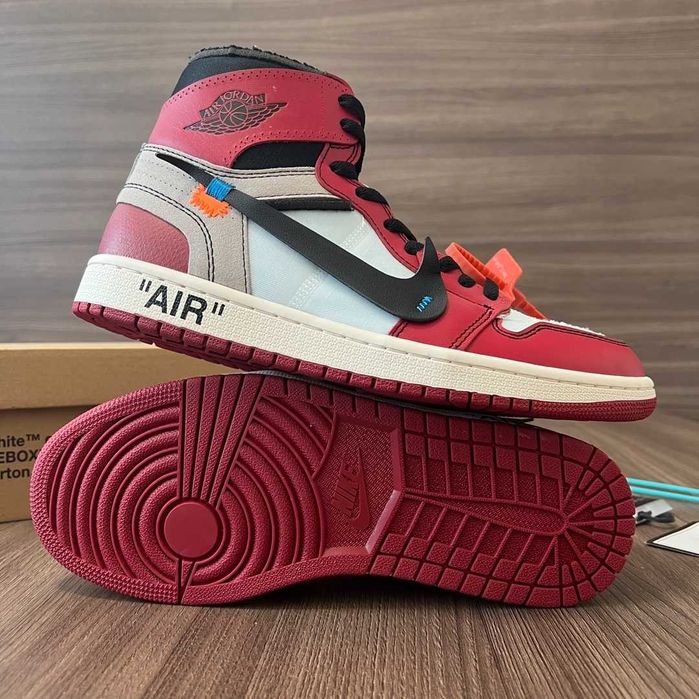 Adidasi Air Jordan 1 x Off White Chicago Premium