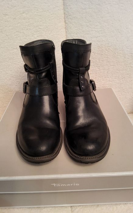 Ghete piele negre Tamaris