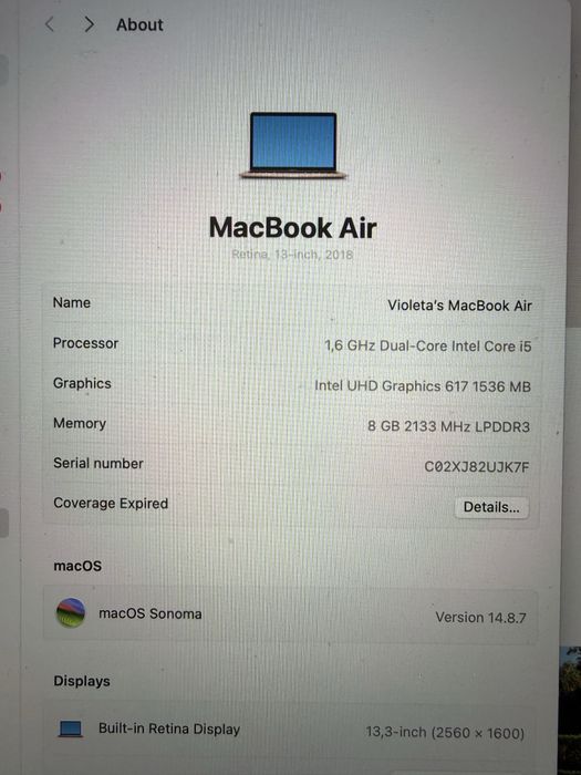 MacBook Air 13” 2018