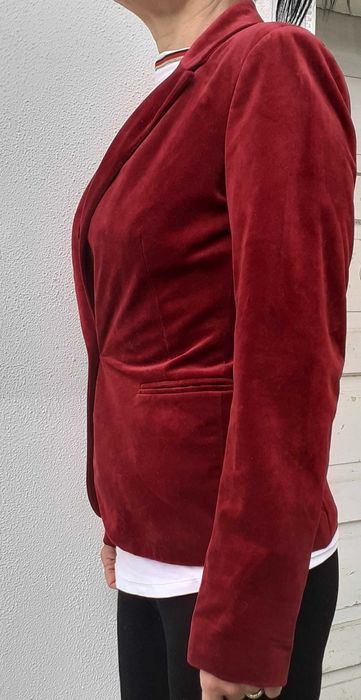 Taior Stradivarius catifea blazer sacou magenta vișiniu marime S nr.36