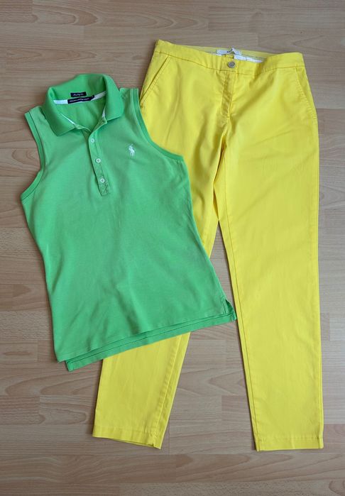 Разкошен жълт панталон Brax & спортно елегантен топ Ralph Lauren