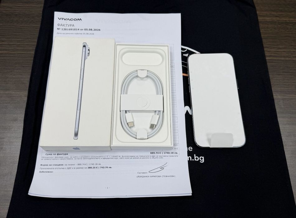 НЕАКТИВИРАН 512GB iPhone 17 Air Гаранция Vivacom 2028г. Blue