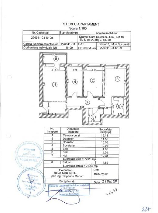 Apartament 3 Camere - Palladium Residence Sector 3 (loc de parcare inclus)