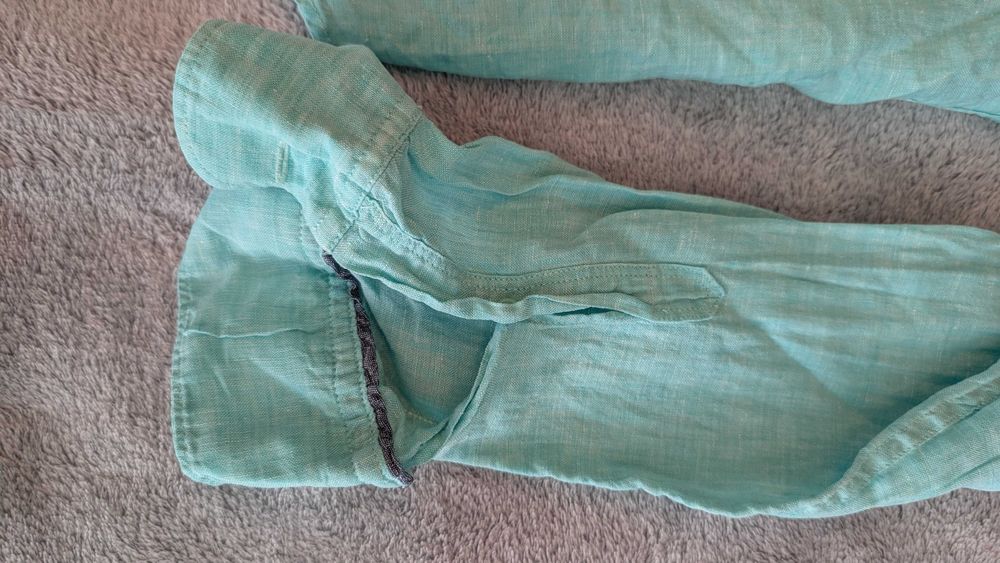 Зелена ленена риза 100 %