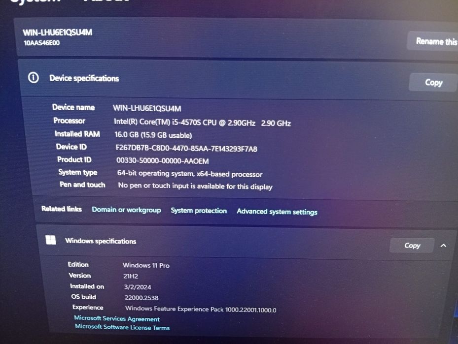 Mini PC Lenovo Thinkcentre M93p Tiny-I5,16Gb ram,SSD Samsung  860 PRO