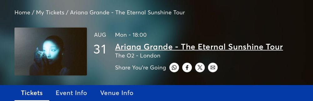 Ariana Grande Tour - 2 bilete de vanzare (Londra, 31 august)
