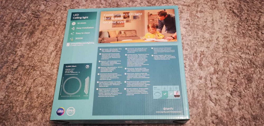 Plafoniera LED integrat Philips, 10W, 3000k, 1000 lumeni, noua.