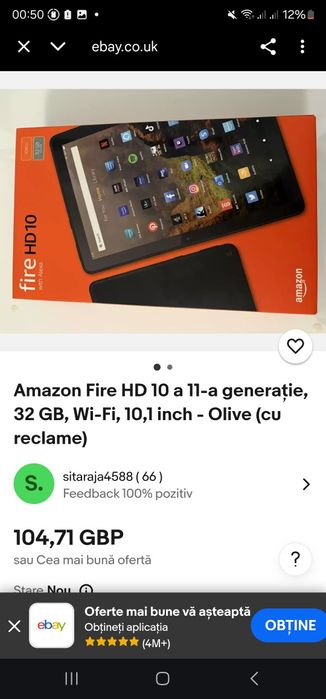 Amazon Fire HD 10 a 11-a generație, 32 GB, Wi-Fi, 10,1 inch