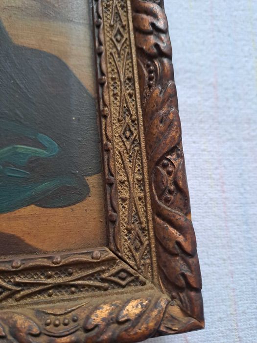 tablou icoana veche pictura pe lemn I Dogarescu 33/25 cm