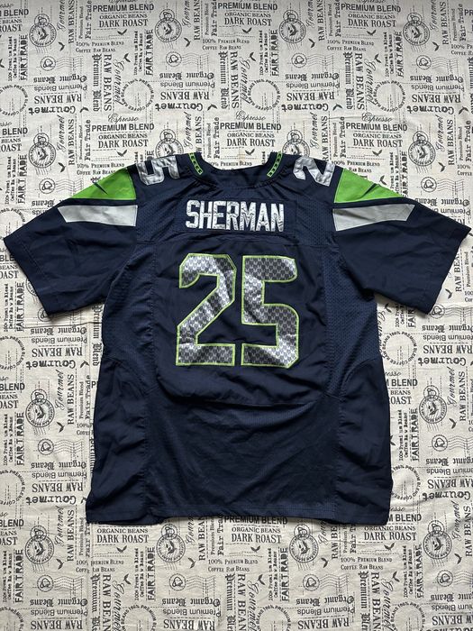 Nike NFL  Seahawks Super Bowl #25 Sherman original jersey тениска.48