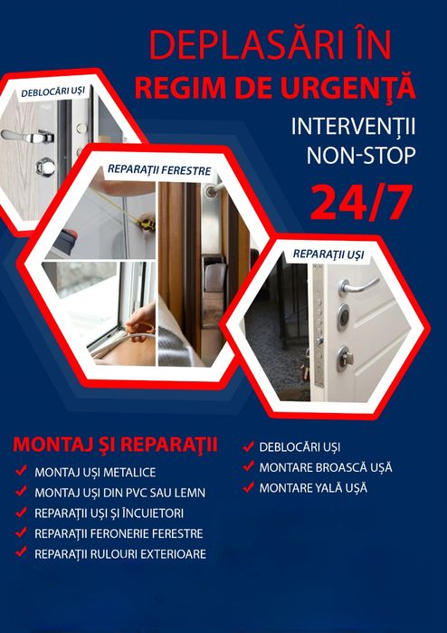 DEBLOCARI Usi/Reparatii usi/Reparatii termopane/Yale usi/lacatus usi