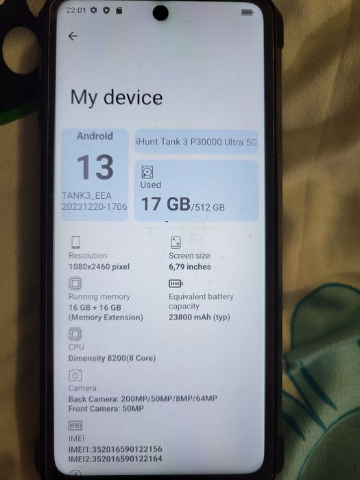Telefon  iHunt Titan Tank 3 P30000 Pro. Telefon IP 68