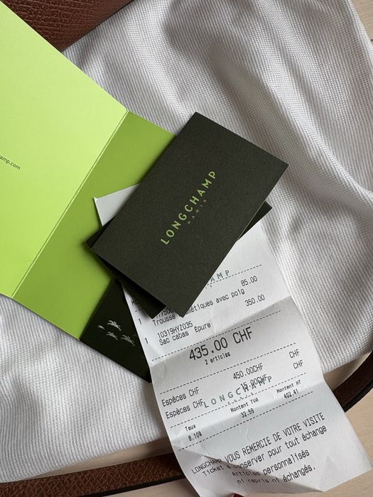 Longchamp Le Pliage, оригинална кожена чанта