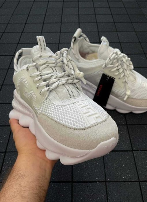 Versace Chain Reaction Alb - Piele Naturala - Full Box