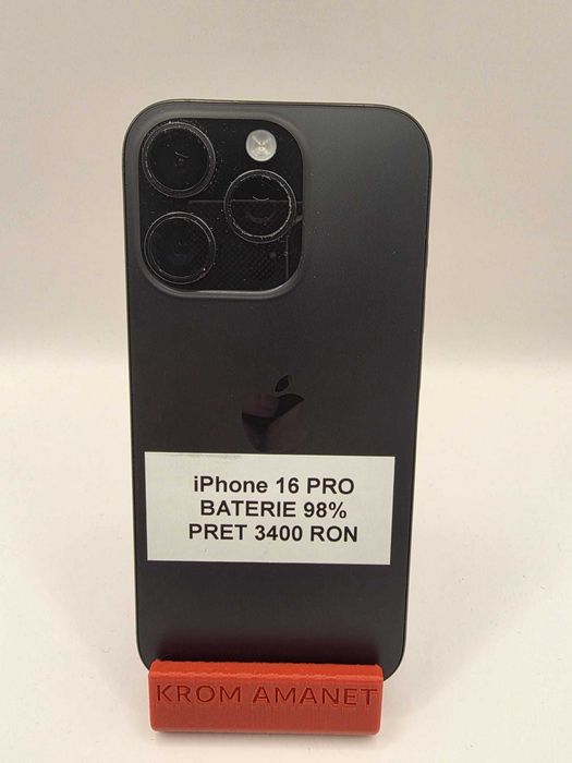 iPhone 16 Pro / 128 GB / 98% BAT / Impecabil *Krom Amanet Margeanului*