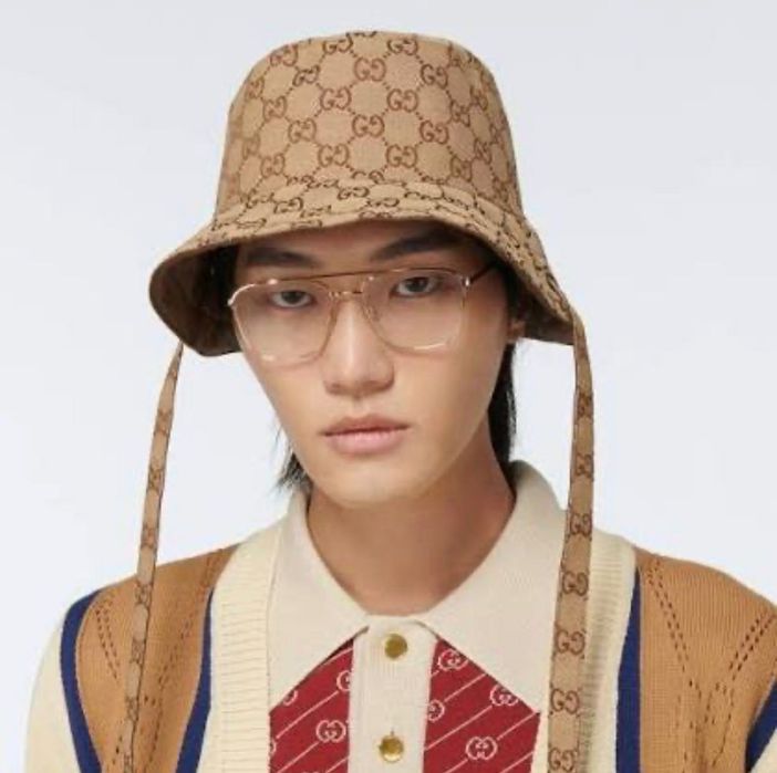 Gucci Reversible GG Monogram Brown Bucket Hat