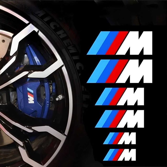BMW M Sport Стикери за Спирачни Апарати (6 бр.) – Бял Цвят термоустойчиви