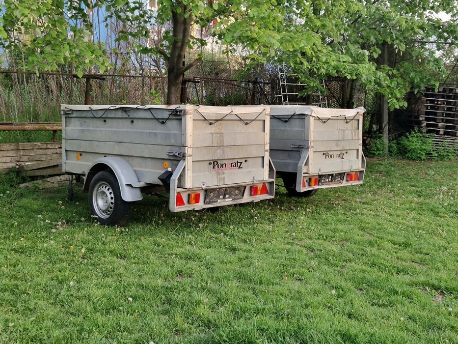 Remorca Pongratz 800kg frână modulara cu înălțătoare prelata 750kg R13