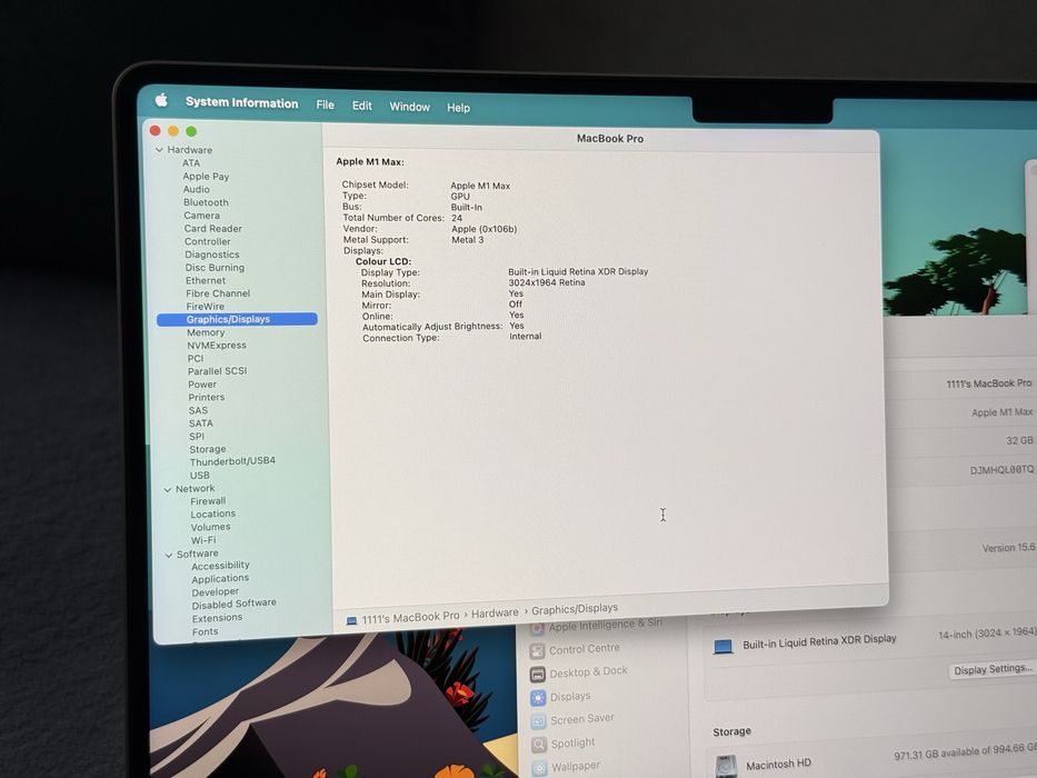 Като Нов  Macbook Pro 14’ M1 MAX/32GB Ram/1TB SSD