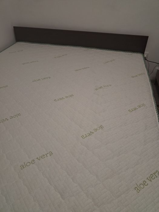 Pat matrimonial cu saltea Aloe Vera
