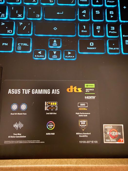Игровой, мощный ноутбук ASUS TUF