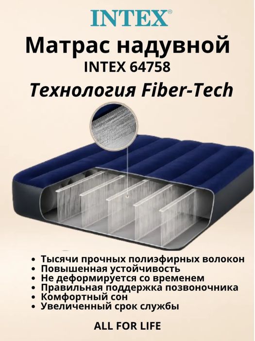 Надувной матрас INTEX Dura-Beam Standard 137×191×25 см