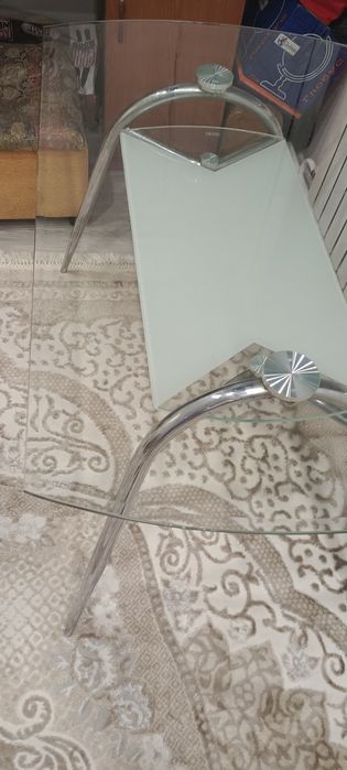 Стол стеклянный обеденный 120*80