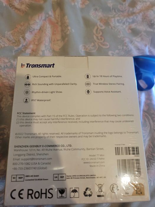 Tronsmart T7 Mini безжична блутут колонка, преносима, 15W