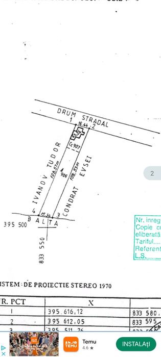 Teren Dunavatu de Jos cu iesire la canal