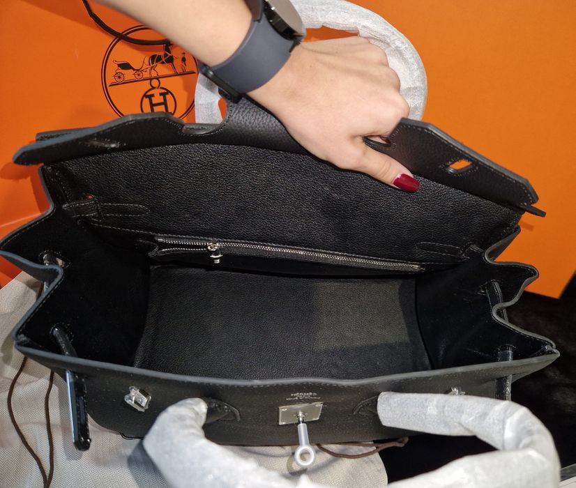 Hermes Birkin 30 Black Silver Hardware
