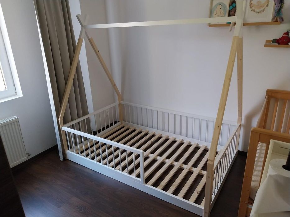 Pat Montessori copii din lemn masiv – la comandă | Livrare în toată ța