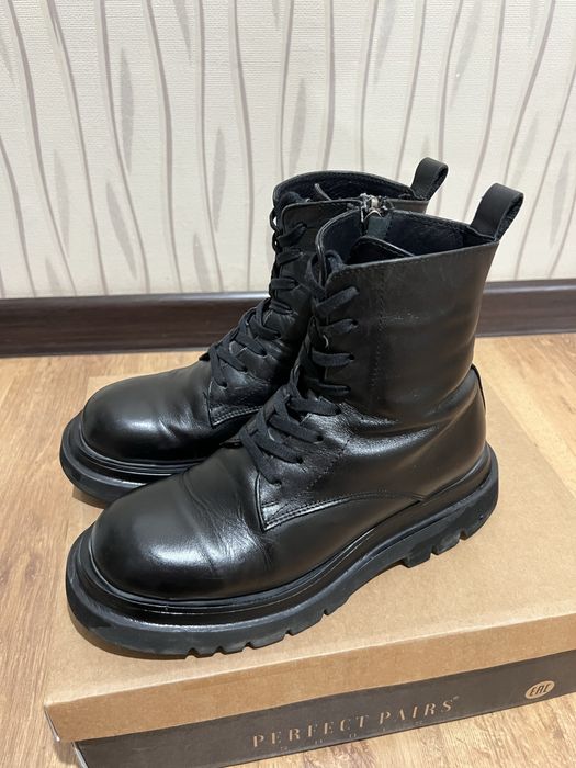 Кожаные зимние ботинки