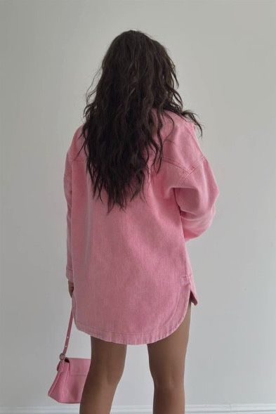 Дамска дълга дънкова риза - яке в 4 цвята