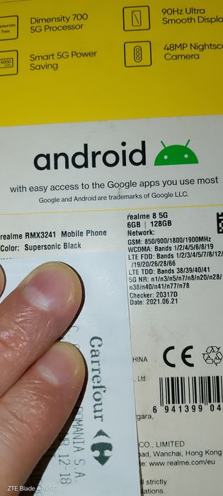 Realme 8 5G supersonic black dual sim