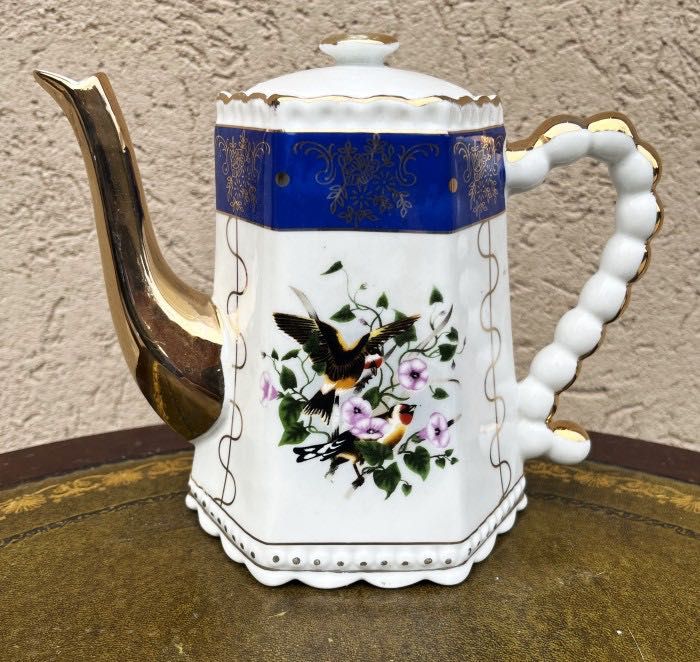 Elegant set cafea pt 6 persoane-flori-pasari-Anglia