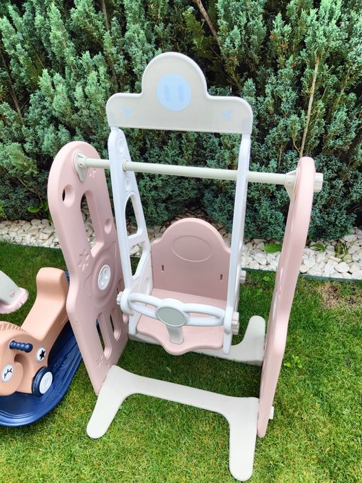 Tarc de joaca cu accesorii copii(Leagan, Calut, Tobogan). 204 x 204 cm