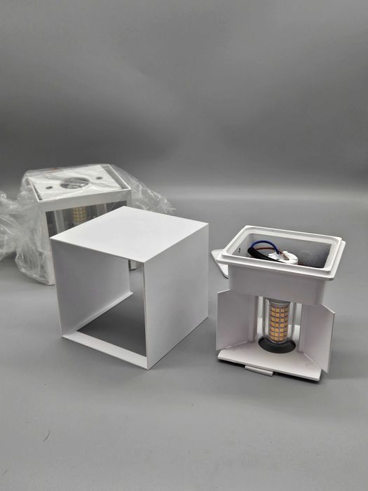 Комплект от 2 алуминиеви фасадни LED лампи IP65, 10x10x10см