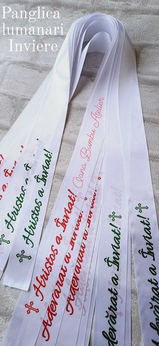 Set 30 buc Panglica text ,,Hristos a Inviat/ Adevarat a Inviat,,