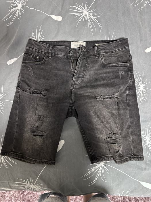 Къси дънкови панталони pull and bear, crop