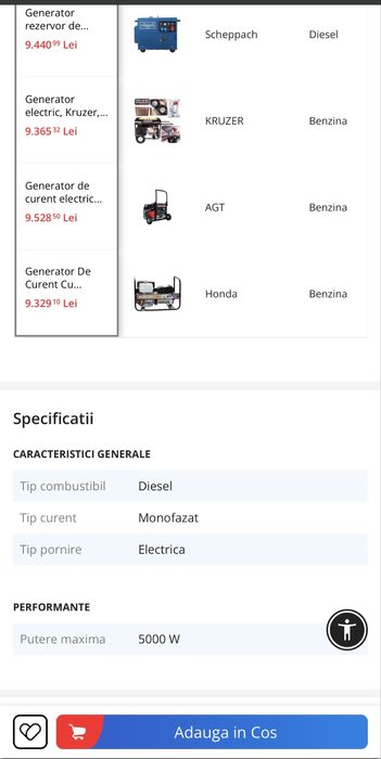 Generator rezervor de combustibil Scheppach, 5000w