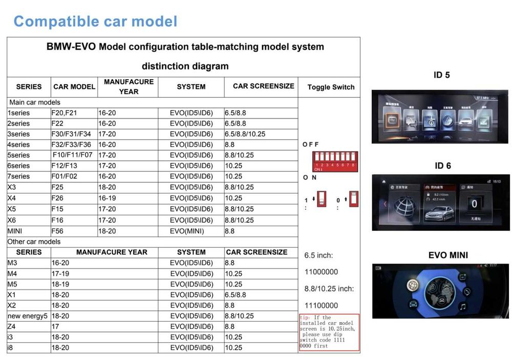 Andream navigatie wireless CarPlay/Android auto MMI pt BMW EVO ID5 sau ID6