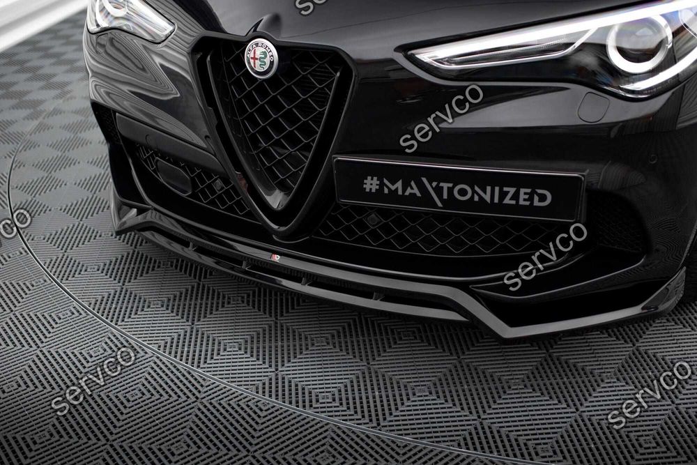 Prelungire splitter bara fata Alfa Romeo Stelvio Quadrifoglio Mk1 2016-2020 v3 - Maxton Design