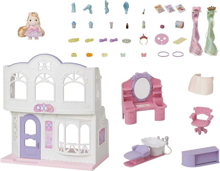 Фризьорски салон комплект с аксесоари Sylvanian Families с пони