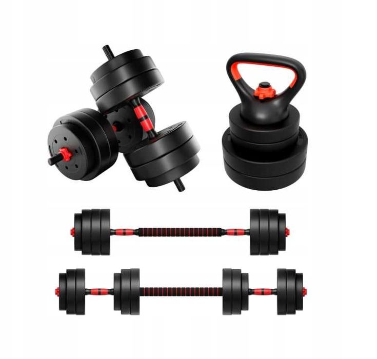 Set gantere reglabile, doua bare, 12 greutati