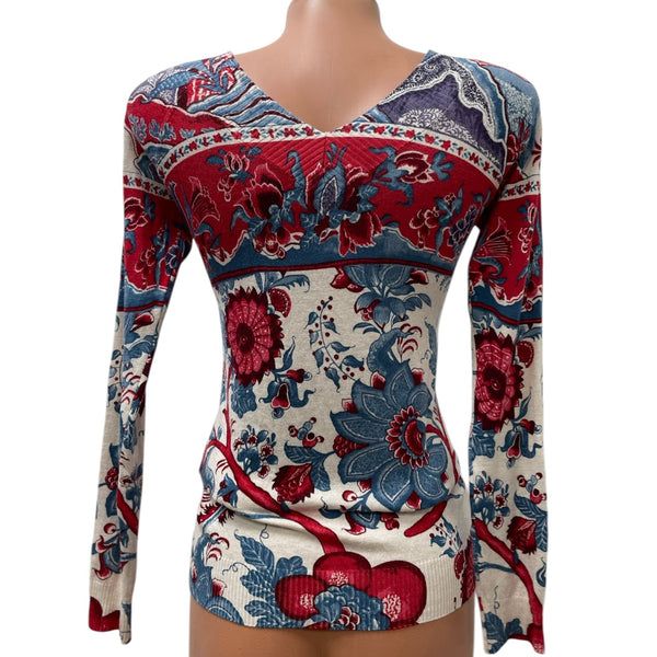 Дамски пуловер на цветя Desigual размер XS