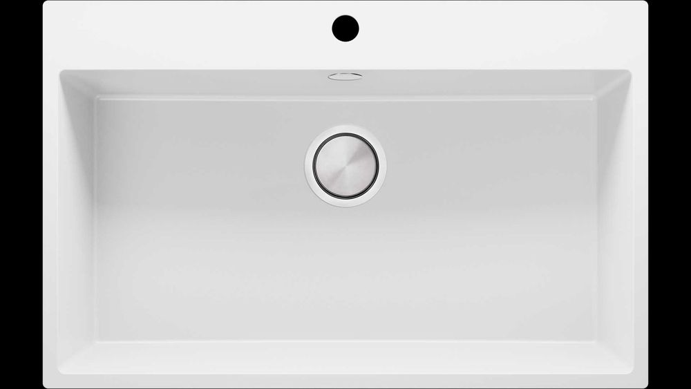 Бял кухненска мивка от гранит Рига 80 XXL 780 x 500 мм