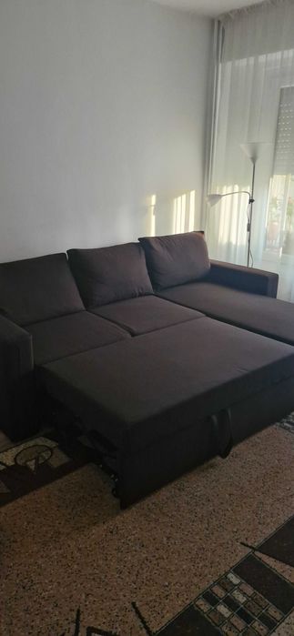 Диван кафяв разтегателен Микеланджело с ракла, комфортен