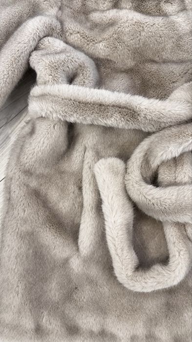 Эко шуба на поясе