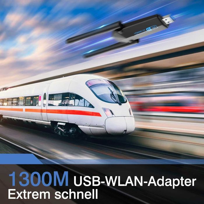 USB WiFi Adapter, ElecMoga 1300Mbps (Высокоскоростной модем)